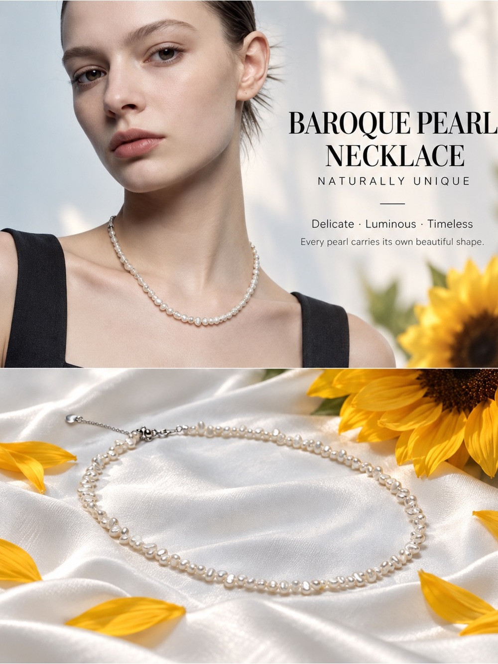 Delicate Freshwater Baroque Pearl Necklace